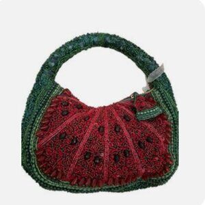 Handcrafted in India Watermelon Beaded Bag Bead Seeds Tik Tok Viral NWT